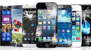 Technician servicing a mobile phone at doorstep